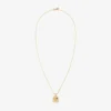 14Kt Gold Queens Crest Relief Pendant