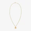 14Kt Gold Queens Crest Relief Pendant