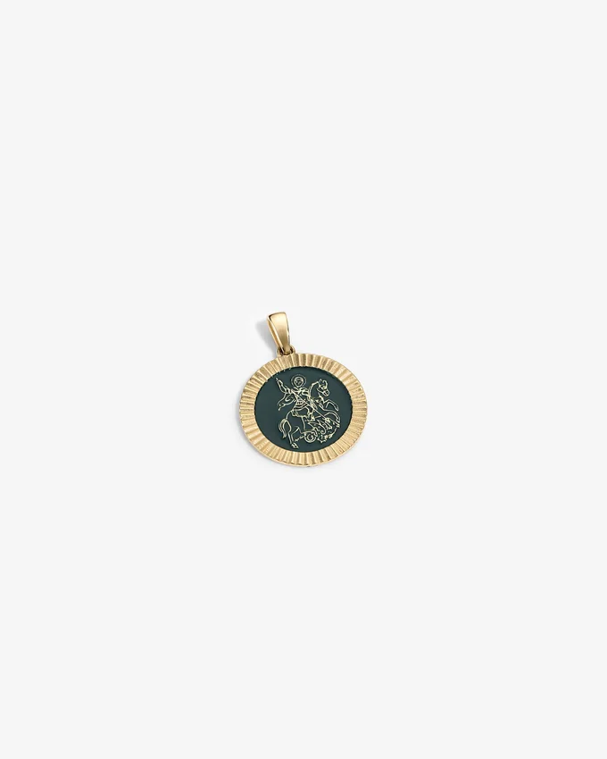 14Kt Gold Saint George Coin Pendant