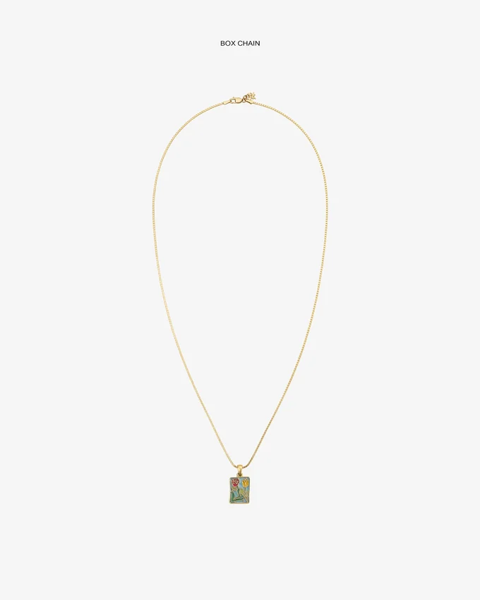 14Kt Gold Stained Glass Crest Pendant