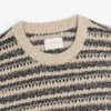 Bouclé Open Knit Crewneck Sweater