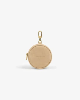 Croc-Embossed Nubuck Keychain Pouch