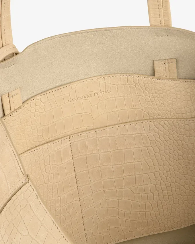 Croc-Embossed Nubuck Tote Bag