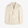 Double-Breasted Pinstripe Suit Jacket