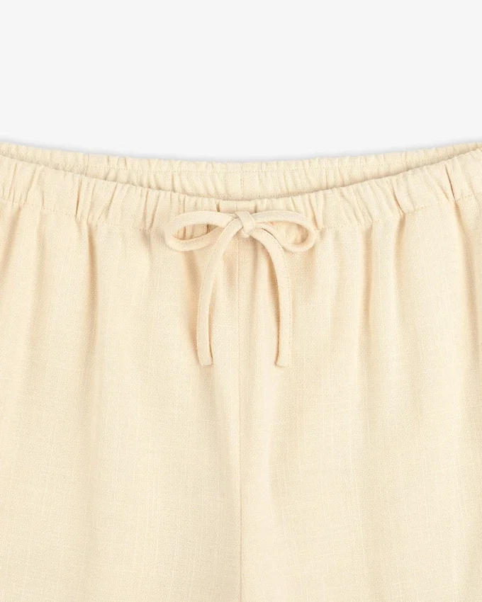 Drawstring Cotton Blend Suit Trouser