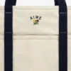 Large Crest Contrast Tote Bag