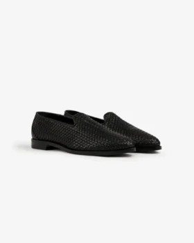 Leather Raffia Loafer