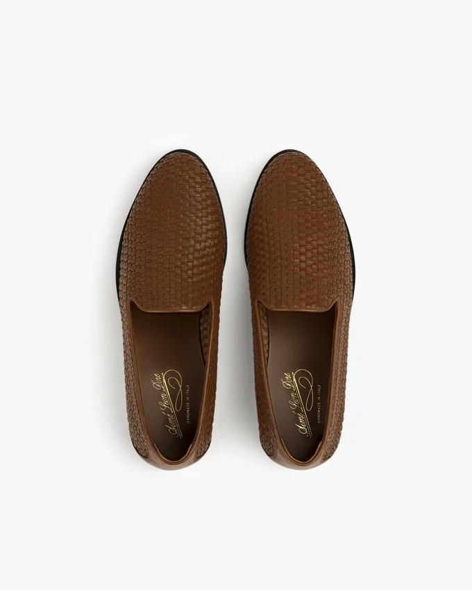 Leather Raffia Loafer