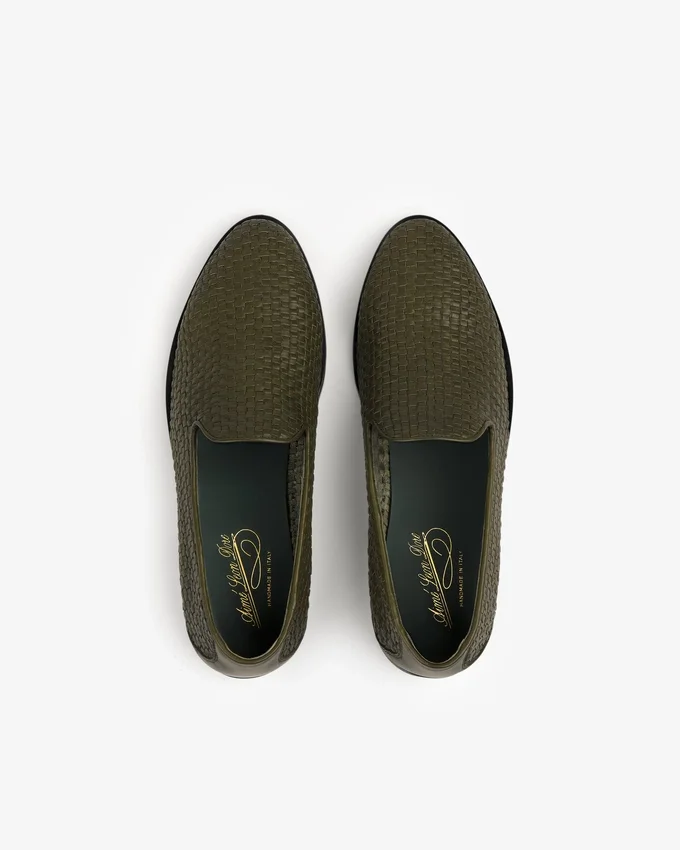 Leather Raffia Loafer