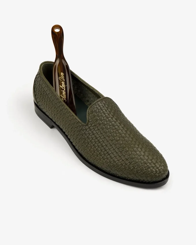 Leather Raffia Loafer