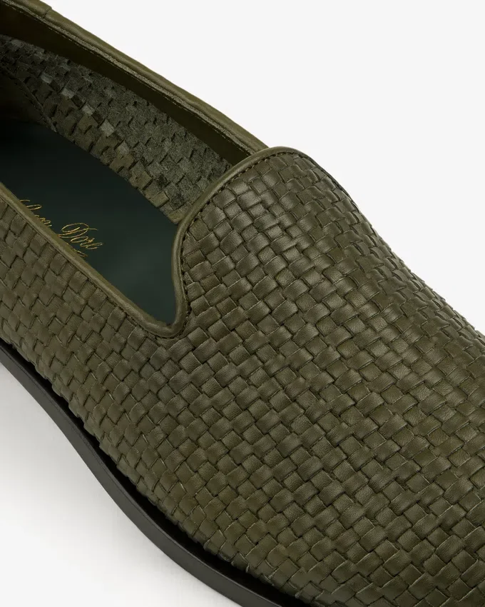 Leather Raffia Loafer