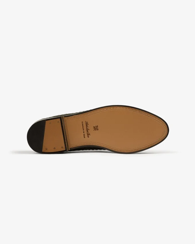 Leather Raffia Loafer