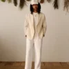 Double-Breasted Pinstripe Suit Jacket