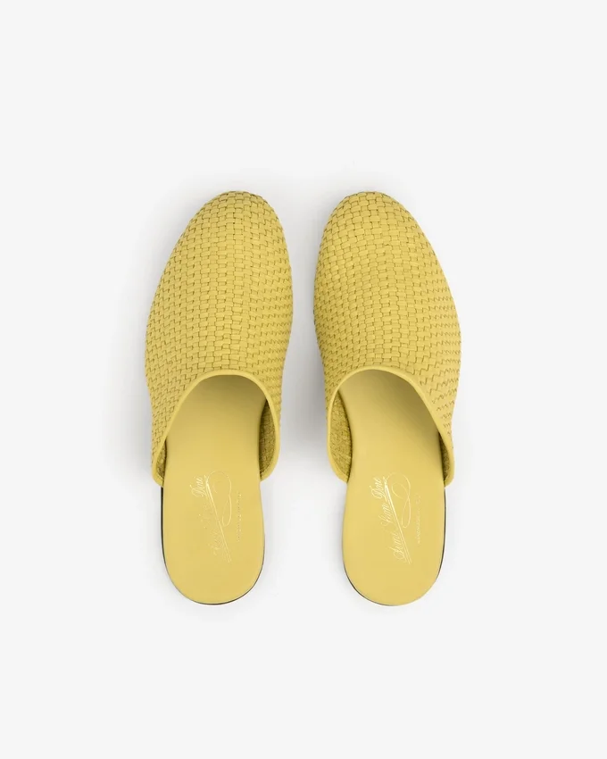 Leather Raffia Mule