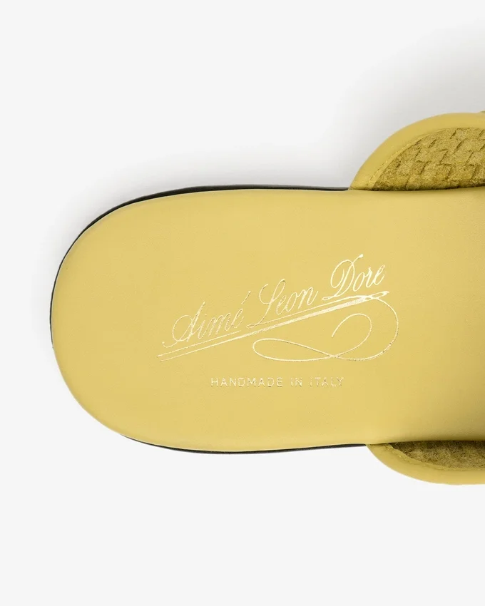 Leather Raffia Mule