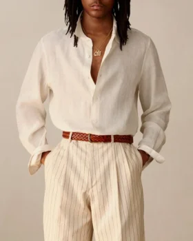 Long-Sleeve Linen Shirt