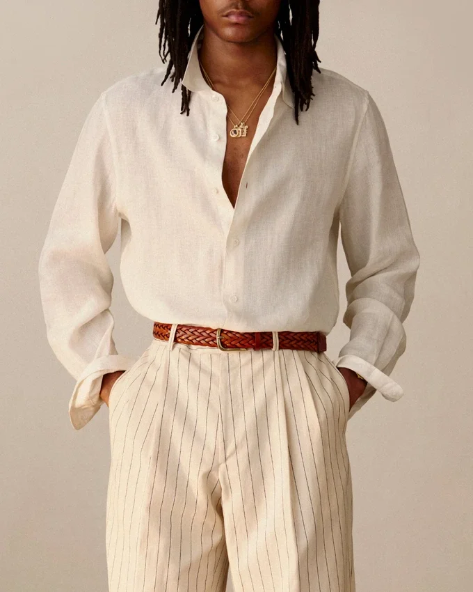 Long-Sleeve Linen Shirt