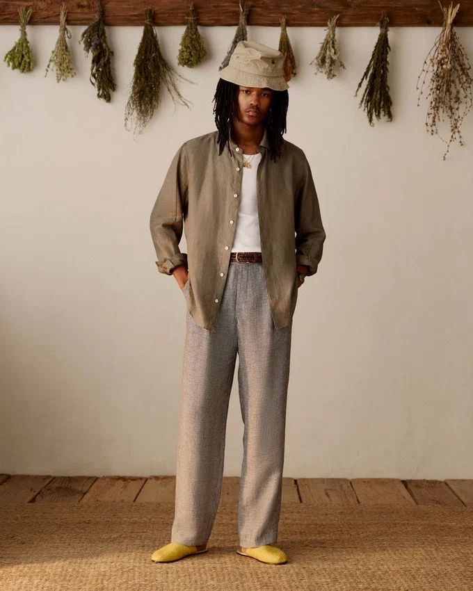 Long-Sleeve Linen Shirt