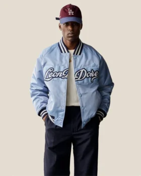 Overlay Logo Satin Varsity Jacket