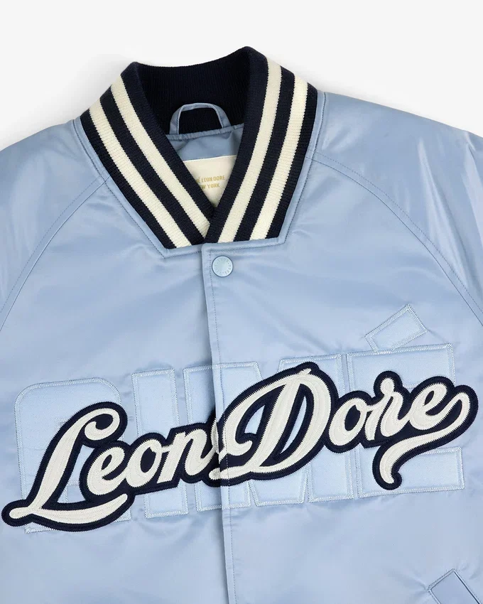 Overlay Logo Satin Varsity Jacket