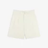 Pleated Linen Blend Bermuda Short