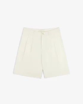 Pleated Linen Blend Bermuda Short