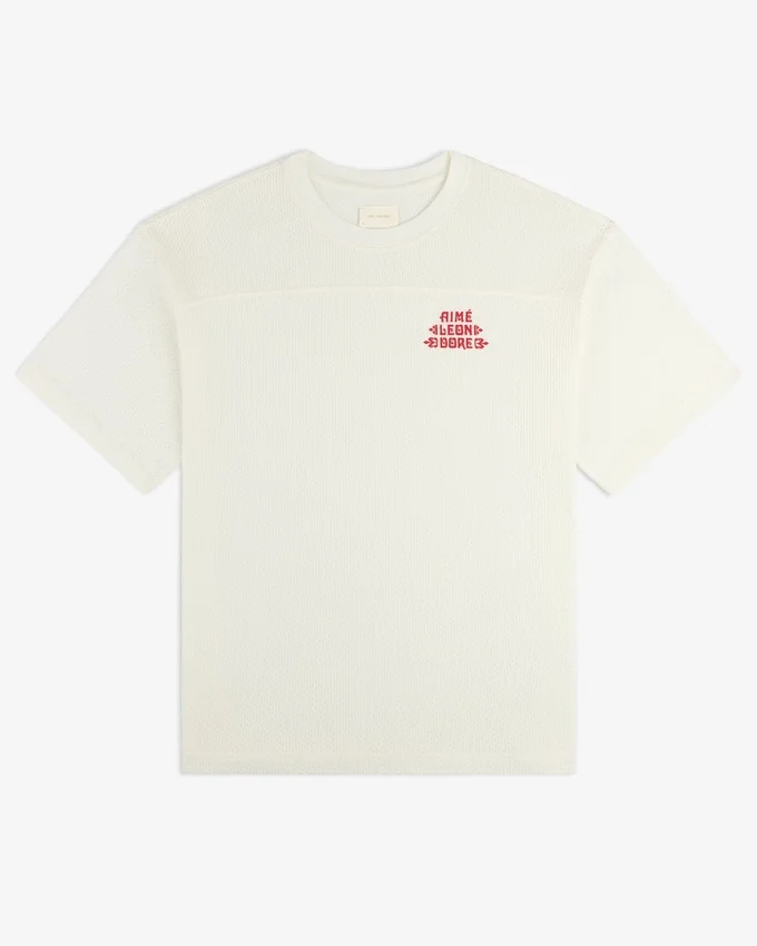 Pointelle Stacked Logo Tee