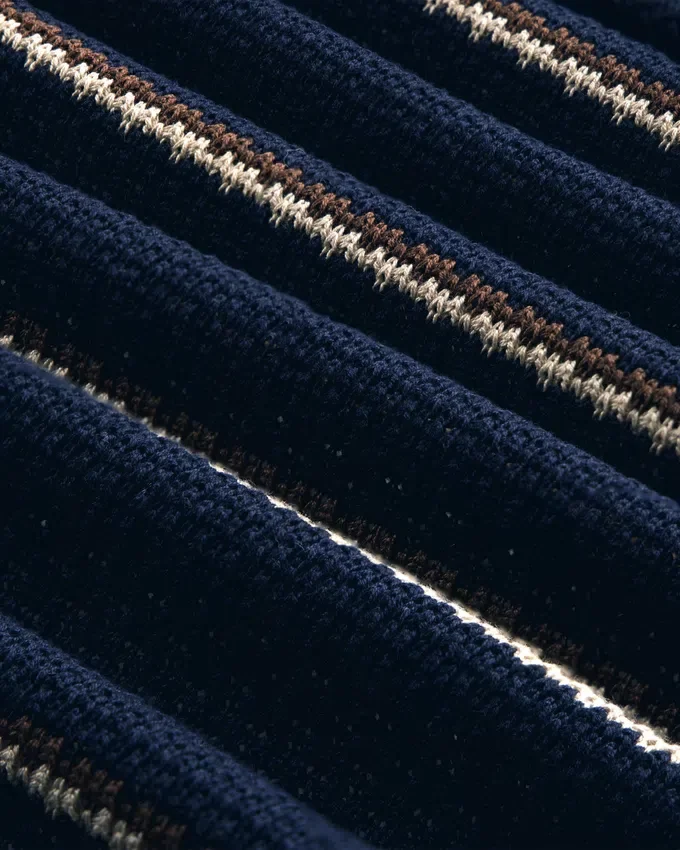 Striped Jacquard Shawl Collar Jacket