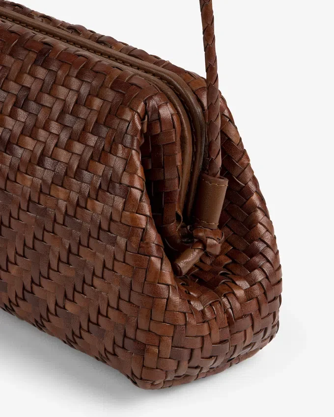 Woven Leather Shoulder Bag