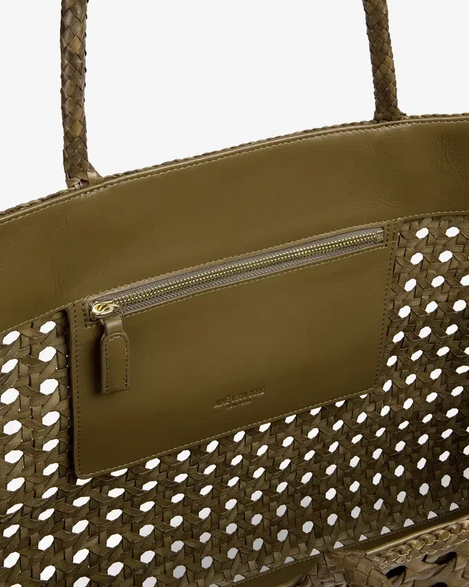 Woven Leather Tote Bag
