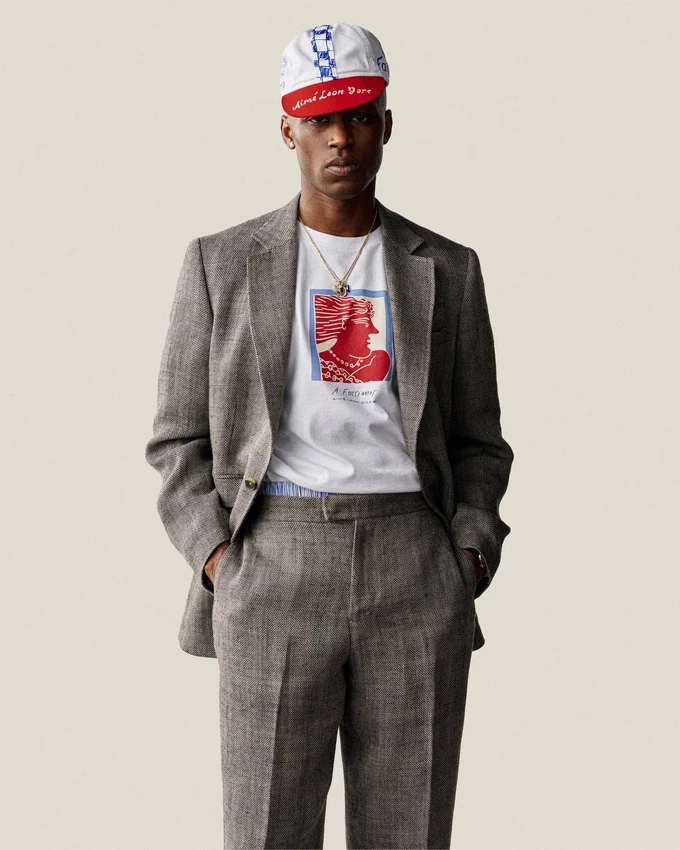 Single-Breasted Yarn Dyed Linen Suit Jacket